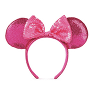 Disney Parks Minnie Mouse Glitter and Sequin Ear Headband Imagination Pink New