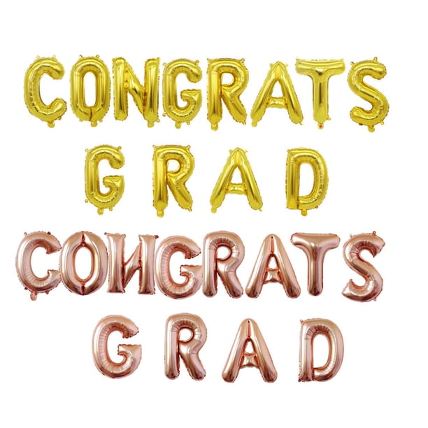 Kit de globos Congrats GRAD Mylar Gold Rose Gold, 25 unidades