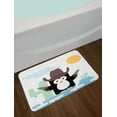 thumbnail image 2 of Rodeo Bath Mat, Cowboy Penguin with Tools and a Hat in Front of Cactus Wild West Cartoon, Plush Bathroom Decor Mat with Non Slip Backing, 29.5" X 17.5", Multicolor, by Ambesonne, 2 of 2