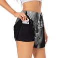 thumbnail image 3 of Lsque Indian Elephant Printed Women's Running Shorts with Liner Pockets,Elastic Quick Dry Workout Athletic Gym Yoga Shorts,Womens High Waist Shorts-, 3 of 9