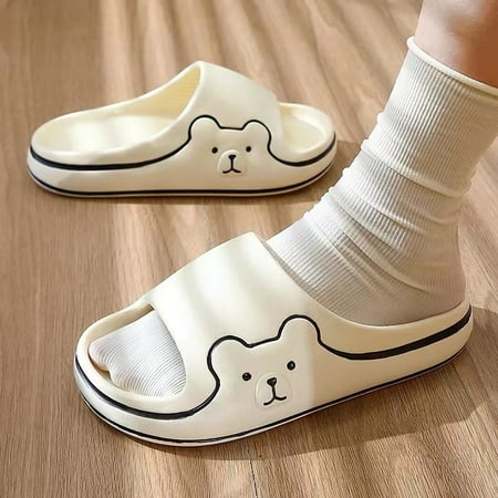 

Women‘s Cartoon Bear Soft Sole Slippers Indoor PVC Open Toe Slides Women‘s Footwear