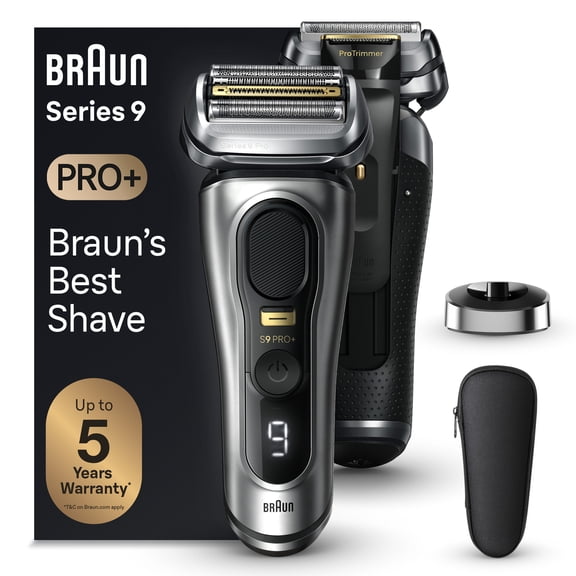 Braun Series 9 PRO Wet & Dry Electric Shaver, Charging Stand, 9517s Galvano Silver