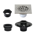 thumbnail image 5 of Kingston Brass BSFK6360BN Watercourse 4-Inch Brass Square Grid Shower Drain with Hair Strainer and Base Flange in Brushed Nickel, 5 of 5