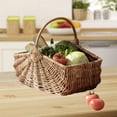 thumbnail image 7 of figatia Gift Basket Empty Picnic Basket Christmas Parties Bbqs Thanks Giving with Handle Wedding Easter Birthday Wicker Picnic Basket 31cmx20cmx26cm, 7 of 7