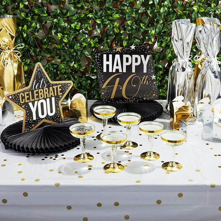 40th Birthday Party Table Decoration Set Of 9 Black And Gold Decorations,  Shiny Happy Birthday Centerpiece For Men And Women, Rose Gold Honeycomb  Tabletop Decor For Birthday Party Supplies - The Best