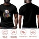 thumbnail image 5 of Camiseta de manga corta con estampado de panda y flores de acuarela para hombre, cuello redondo, linda camiseta de animal para hombre, color negro-S, 5 of 8