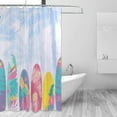 thumbnail image 2 of Coolnut Surfing Boards Palm Trees Bathroom Waterproof Shower Curtain Set, 60"X72" Bathtub Curtain with 12 Hooks for Bathroom Decor,Hotel,Room, 2 of 6