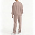 thumbnail image 4 of hoksml Men's 2 Piece Tracksuit Set Long Sleeve Crew Neck Pullover Sweatshirt with Straight Leg Drawstring Pants Casual Loungewear Outfit, 4 of 9