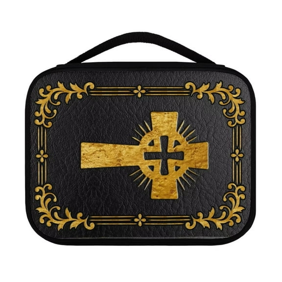 FKELYI Church Cross Bible Cover Portable Bible Bags for Women Organizer Leisure Bible Book Case Handbag with Reinforced Handle