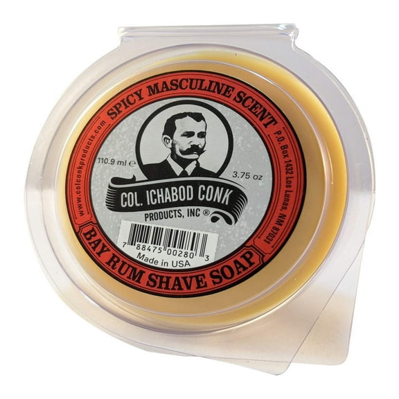 Col. Conk Men’s Shaving Soap, Moisturizing Shave Soap with Vitamin E and Shea Butter, Bay Rum, 3 oz
