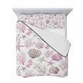 thumbnail image 7 of Quilts Full Size Bedding Set, Pink Coastal Lightweight Quilted Comforter, Beach Nautical Starfish Coral Seashells Soft Reversible Bedspread Coverlet with Pillow Covers for All Season, 78" x 90", 7 of 7