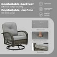 thumbnail image 5 of Syngar 3 Piece Patio Swivel Furniture Set, Swivel Bistro Set with Coffee Table, All Weather Conversation Chairs with Gray Cushions, Outdoor Furniture Set for Backyard, Poolside, Garden, D8000, 5 of 11
