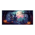 thumbnail image 1 of Halloween Theme Fabric Logo Poster Banner Background Hanging Pumpkin Bat Moon For Halloween Background Party Decoration Table Runners 72 Inches Long Wall Flags for Girls Room Flag Picture Leopard, 1 of 4