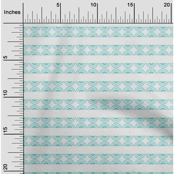 oneOone Cotton Cambric Teal Blue Fabric Geometric Block Craft Projects Decor Fabric Printed By The Yard 56 Inch Wide