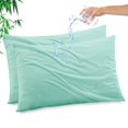 thumbnail image 1 of SUTENGDA GOGREEN Bamboo Waterproof Pillow Protector  Breathable Pillow Cover  Cooling Pillow Case Protector with Zipper  Super Soft Pillow Case Cover with Zipper (4 Packs  Standard 20”x26, 1 of 7