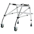 thumbnail image 5 of Gymax Folding Walker Adjustable Small Aluminum Walker w/Wheels for Seniors & Children, 5 of 10