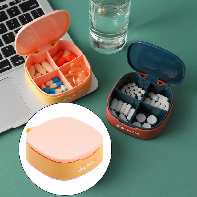 Pastillero portatil Macarena Naranja Rosa Estuche de medicamentos
