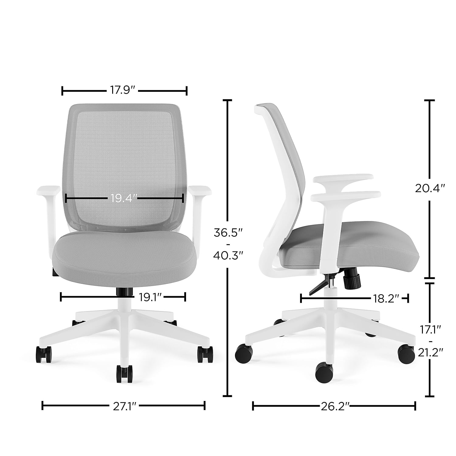 u&s grey essentials task chair