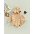 thumbnail image 2 of Bagilaanoe Newborn Baby Girl Boy Hood Romper Sweatshirt Long Sleeve Bodysuit Pullover 3M 6M 12M 18M Infant Casual Tee Tops, 2 of 9