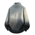 thumbnail image 2 of FRSASU Men's Big Tall Quarter Zip Sweater Mock Neck Wool Gradient Pullover Sweaters Fall Winter Casual Knit Pullovers Gray, 2 of 5