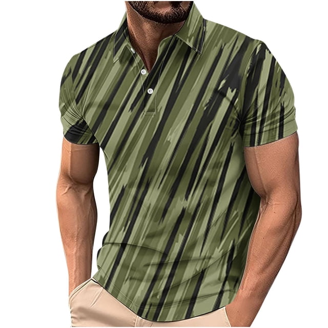 Birdeem Chemises pour Hommes Chemise Décontractée à Manches Courtes Imprimée Col Rabattu