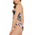 thumbnail image 3 of Salt + Cove Womens Juniors Floral Print Lace-Up One-Piece Swimsuit, 3 of 4