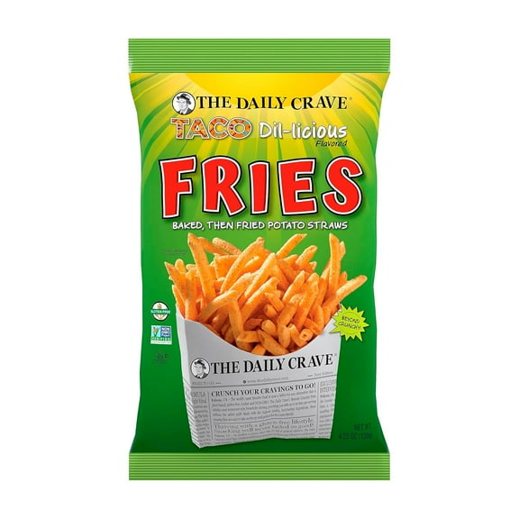 Pack of 8, The Daily Crave Crunchy Fries, Taco Dil-licious, 4.25 oz