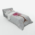 thumbnail image 3 of Floral Duvet Cover Set, Japanese Cherry Blossom Buds Sakura Tree in Watercolor Beauty Essence Artwork, Bedding Set with Shams and Fitted Sheet, 3 Sizes, by Ambesonne, 3 of 3