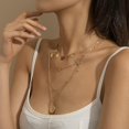 thumbnail image 4 of Collier de Longueur Réglable en Plusieurs Couches en Métal Chaîne Chunky Choker Or, 4 of 4