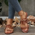 thumbnail image 4 of Summer Womens Plus Size Sandals Fashionable and Casual Style Outer Wear Strap Flat Beach Slippers, 4 of 9