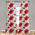 thumbnail image 5 of Ambesonne Flower Curtains, Bouquet of Spring Blooms, Pair of 28"x84", Green Vermilion Black, 5 of 5