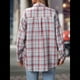 thumbnail image 4 of Camisa Abotonada para Mujer, Camisa A Cuadros, Larga, Solapa, Informal, para Negocios, Trabajo Rojo y Azul XXL, 4 of 10