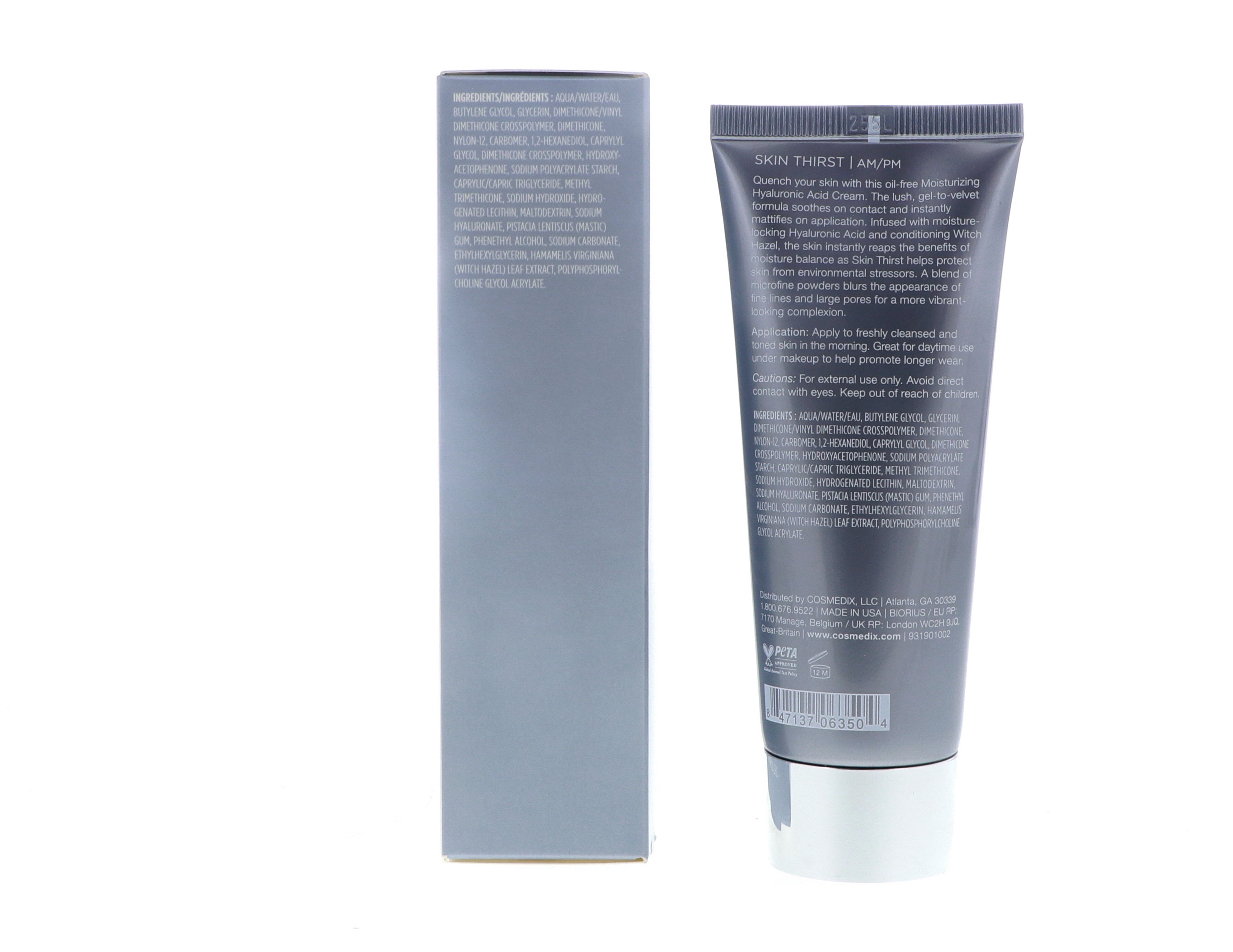 CosMedix Skin Thirst Moisturizing Hyaluronic Acid Cream, 2 oz
