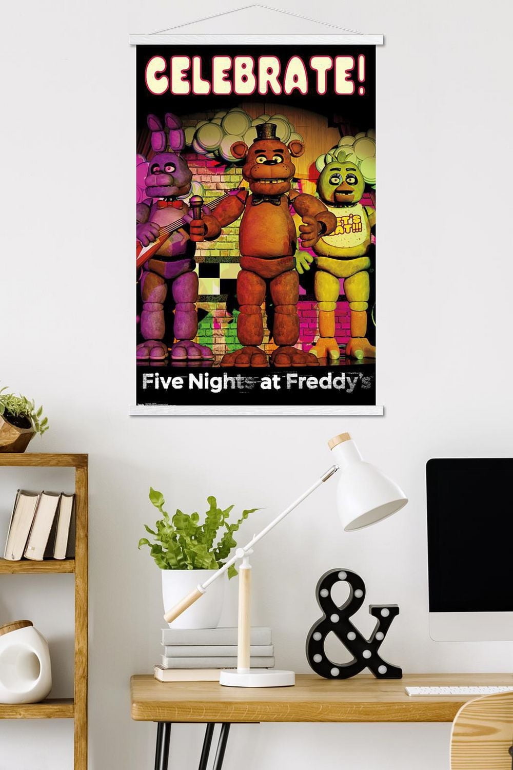 Five Nights at Freddy's - Celebrate Wall Poster with Magnetic Frame, 22.375" x 34"