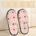 thumbnail image 2 of Balery Strawberry Pantuflas de Casa de Felpa Silenciosas con Diseño Estampado, Zapatillas Cómodas Antideslizantes de Algodón para Interior-Medium, 2 of 8