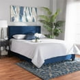 thumbnail image 6 of Bowery Hill Modern Navy Blue Upholstered Queen Size Panel Bed, 6 of 9