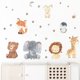 thumbnail image 3 of Pegatinas de pared con dibujos de elefantes, león, jirafas, estrellas y lunas, autoadhesivas, decorativas para habitación de niños, 3 of 5