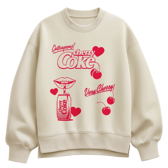 Coca-Cola - Cherry Coke Sip Oversized Fleece Crew Sweatshirt
