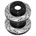 thumbnail image 2 of Geelife Front Drilled Slotted Brake Rotors Black Pair 2 For Dodge Mitsubishi 2.4L, 2 of 8