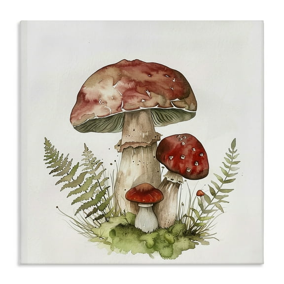 Stupell Industries Enchanted Forest Floor Plants & Flowers Painting Wrapped Canvas Art Print Wall Art, 17 x 17