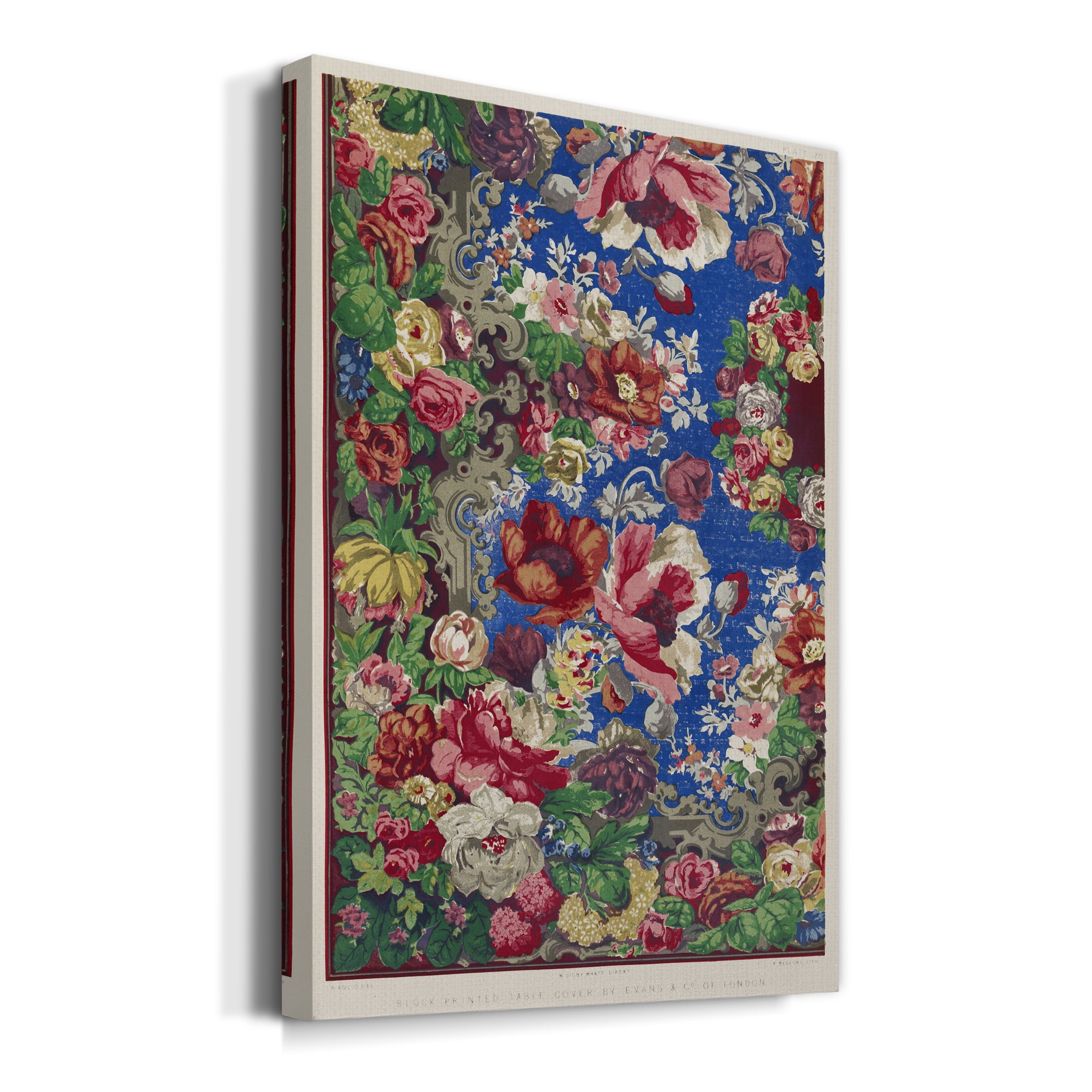 Block Printed Table Cover Premium Gallery Wrapped Canvas - Ready to Hang - 18 x 27