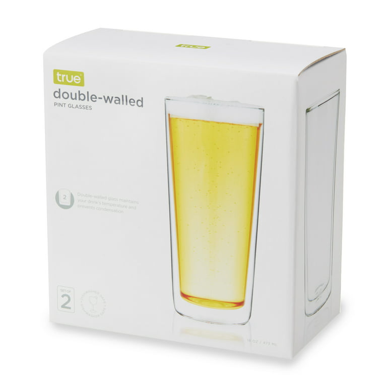 Insulated Beer Pint Glasses Set: 2-Pack