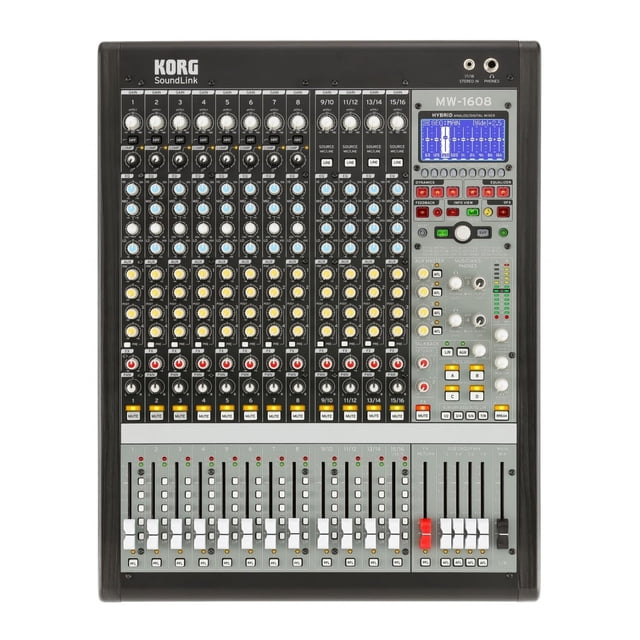 Mezclador KORG SoundLink MW1608 Híbrido de 16 canales y 8 buses - Negro
