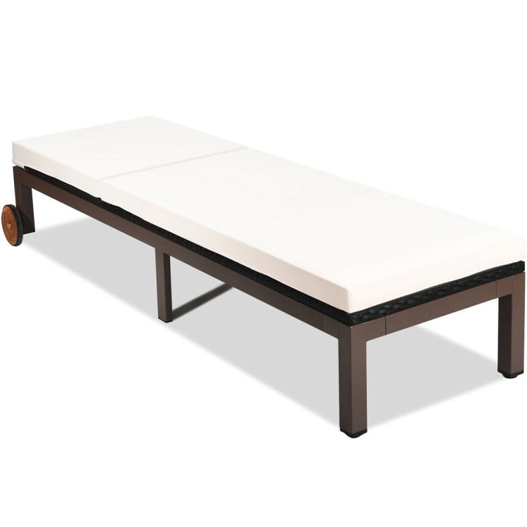 GVN Outdoor Chaise Lounge Rattan Patio Lounge Chair Back Adjustable Chaise Recliner, Outdoor Lounge Recliner Chair with Cushioned for Pool Backyard Beach Beige GVN Outdoor Chaise Lounge Rattan Patio Lounge Chair Back Adjustable Chaise Recliner, Outdoor Lounge Recliner Chair with Cushioned for Pool Backyard Beach Beige