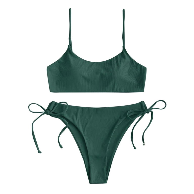 Ruziyoog Swimsuits for Women 2 Piece Cute Bathing Suits for Teen Girls  Bikinis Set Green S 
