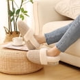 thumbnail image 6 of Litfun Women's Chenille Knit House Shoes Fleece Lined Memory Foam House Slippers, Khaki, Size 5-6.5, 6 of 6