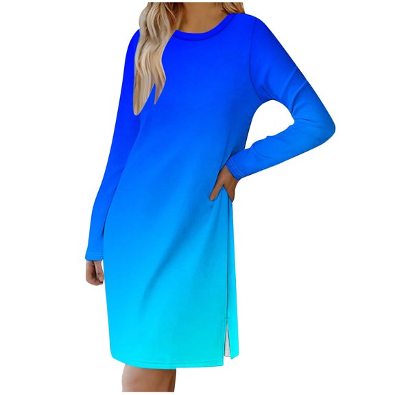 Sexlip Womens Short Sleeve Tie Dye Mini Dress V Neck Design Stretchy Fabric Relaxed Silhouette for Casual Hangouts Blue S