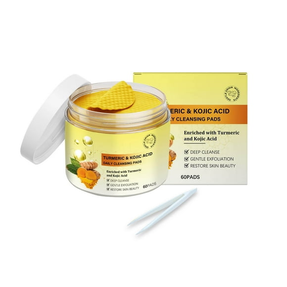 Mascarillas faciales, láminas para el cuidado de la piel, discos limpiadores de cúrcuma para rostro y cuerpo, vitamina B5, atenúa manchas oscuras, exfolia y atenúa la decoloración, discos rejuvenecedo