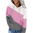 thumbnail image 2 of BangWanChi Trendy Queen Hoodie Half zip Women's Casual Color-Matching Long-Sleeved Pocket Hoodie, 2 of 5