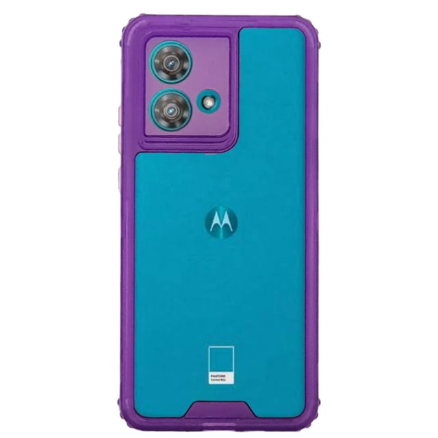 Funda Otter 360 Contonor de Color Uso Rudo Para Moto Edge 40 Neo Morado con 2 Micas de Cristal Cely Vesmir